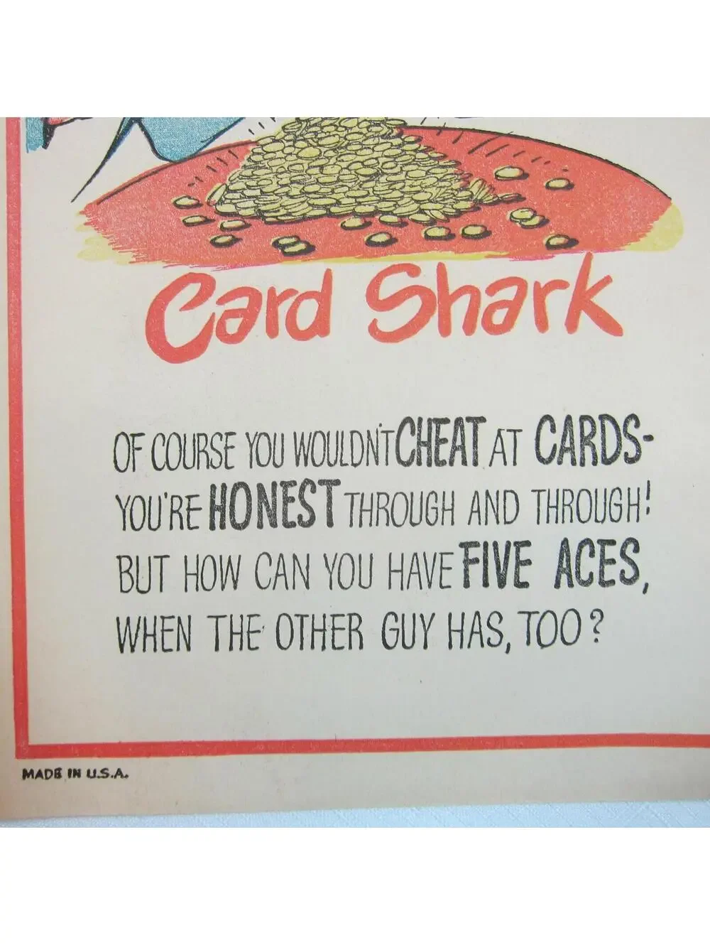 Vintage Vinegar Valentine Card Shark Penny Dreadful Sarcasm Insult Poem Ephemera